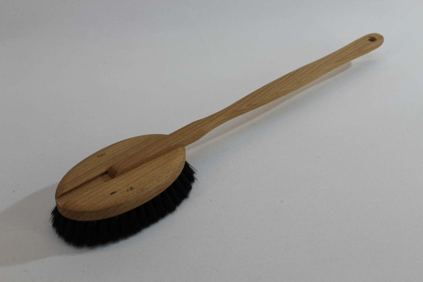 Saunabürste oval mit Stiel / Agave - Rosshaar